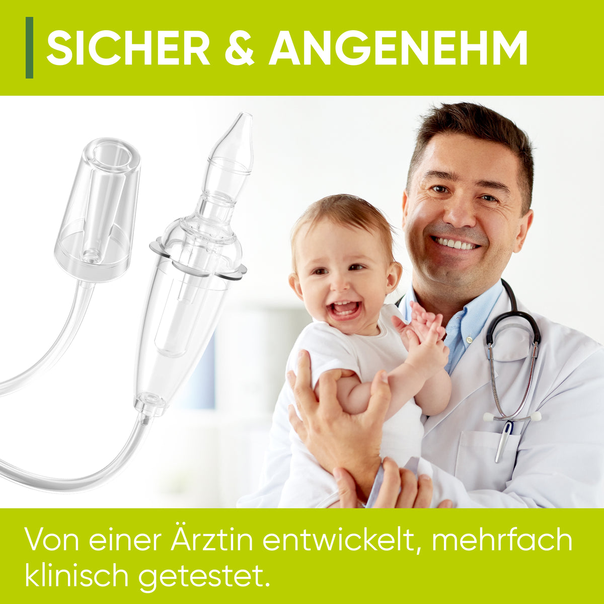 Airmed's Nasensauger Adapter. Original Ersatzteil für nicht-runde Staubsaugerrohre